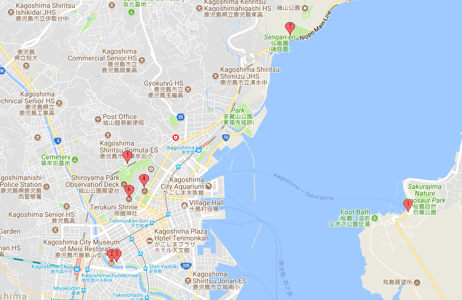 Kagoshima Kyushu Japon Carte Kagoshima Kyushu Japon Carte