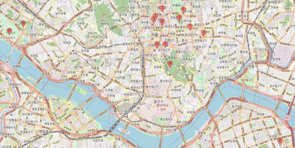 Visiter Seoul en Corée du Sud - Carte
