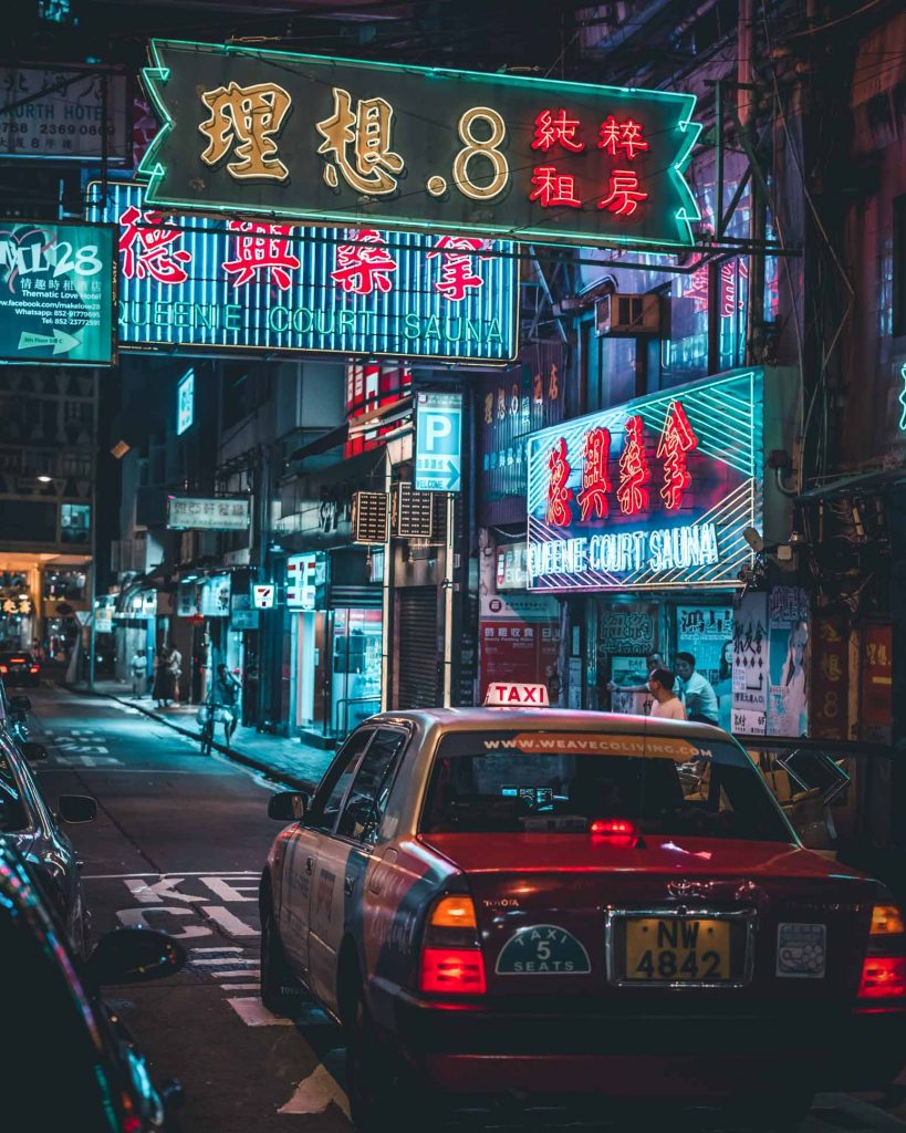 Hong Kong Streets Night Neon