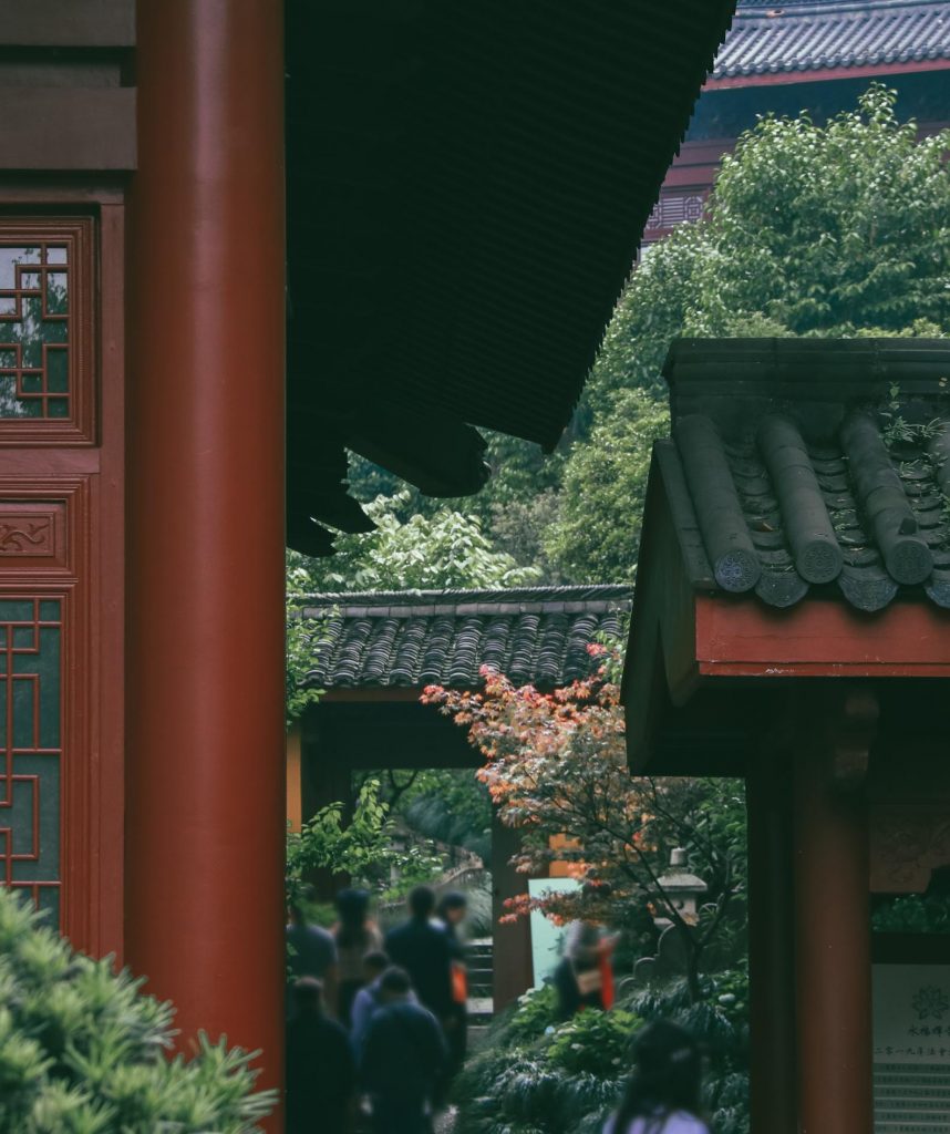 Hangzhou China –  Light incense at Lingyin Temple