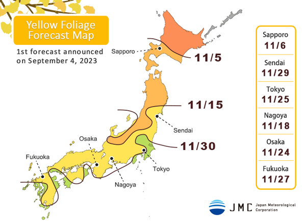 Autumn Foliage Forecast 2023 Ginkgo