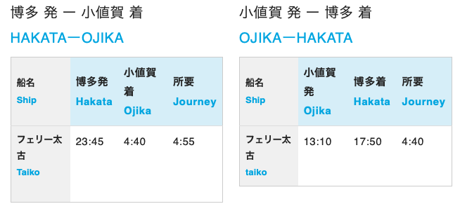 Hakata Ojika Ferry