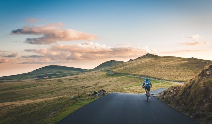 Cycling Mountains Sunset