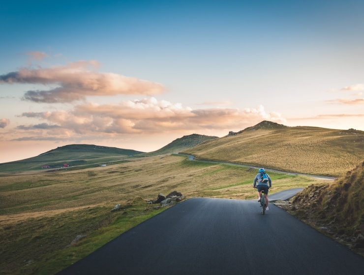Cycling Mountains Sunset